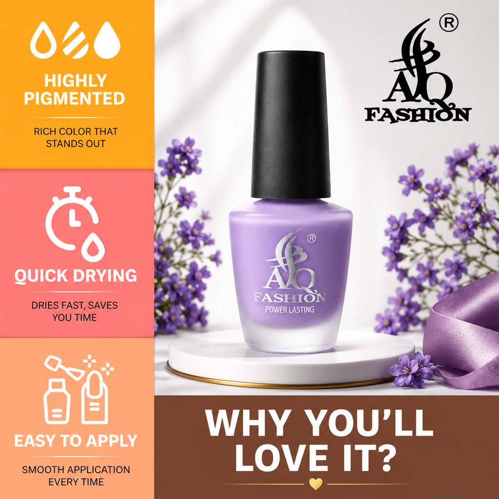 AQ Fashion Gel Nail Polish 12ml – Long Lasting Glossy Finish | Lab Tested