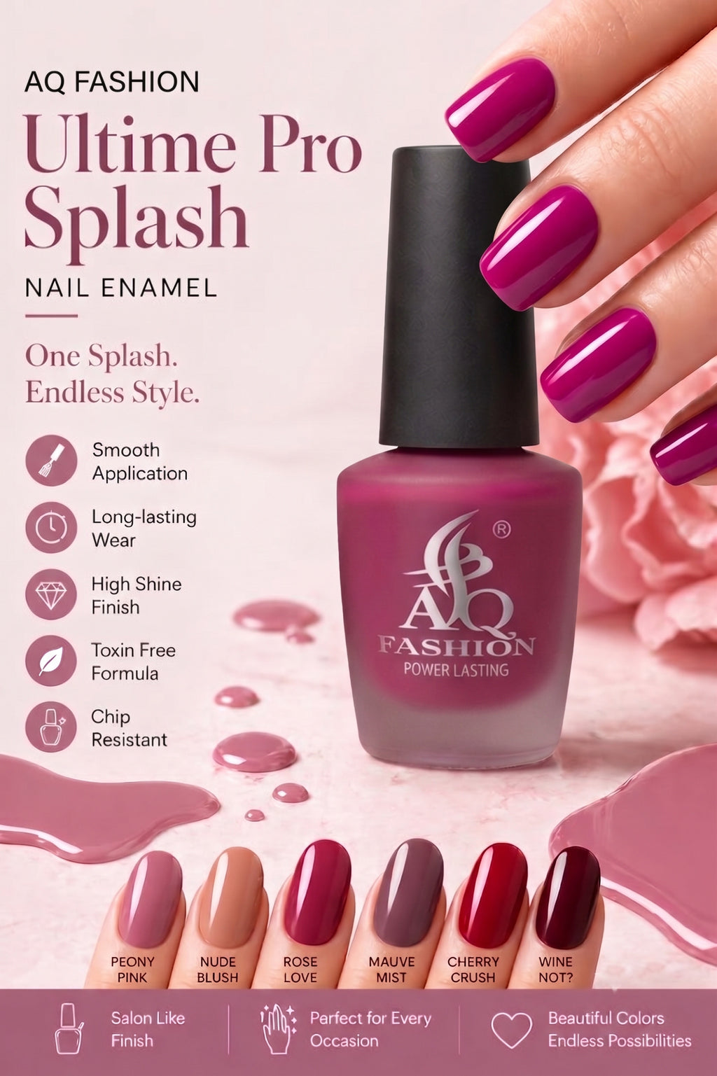 AQ Fashion Gel Nail Polish 12ml – Long Lasting Glossy Finish | Lab Tested